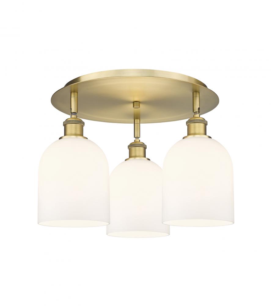 Bella - 3 Light - 17 inch - Brushed Brass - Flush Mount