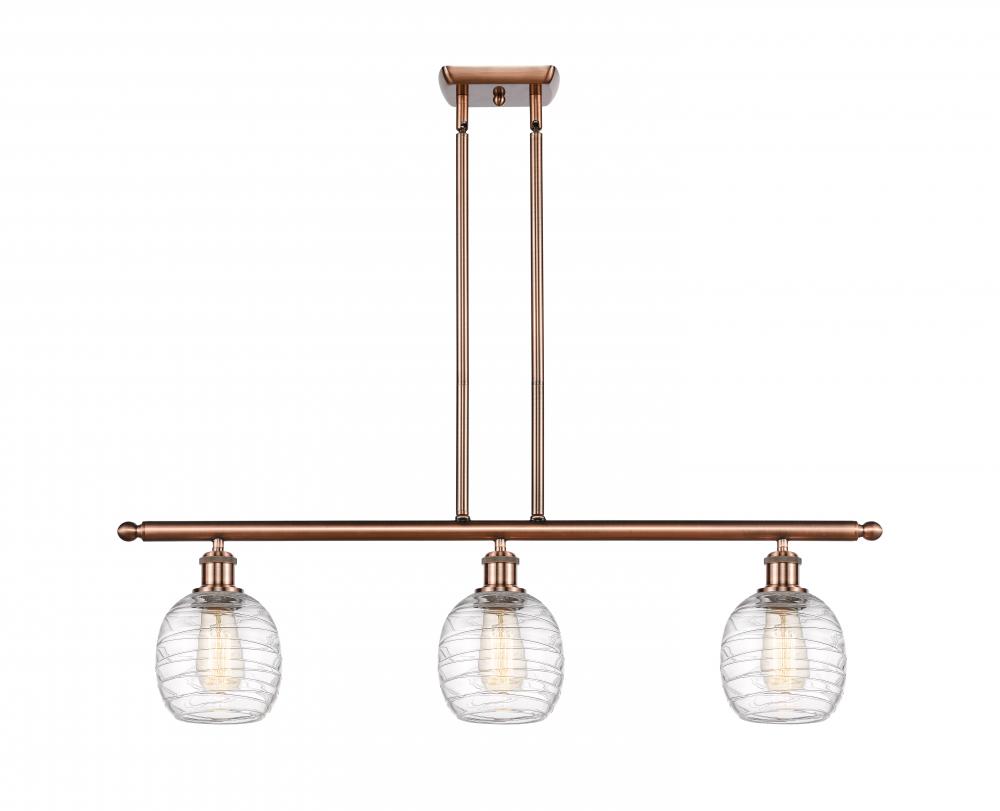 Belfast - 3 Light - 36 inch - Antique Copper - Cord hung - Island Light