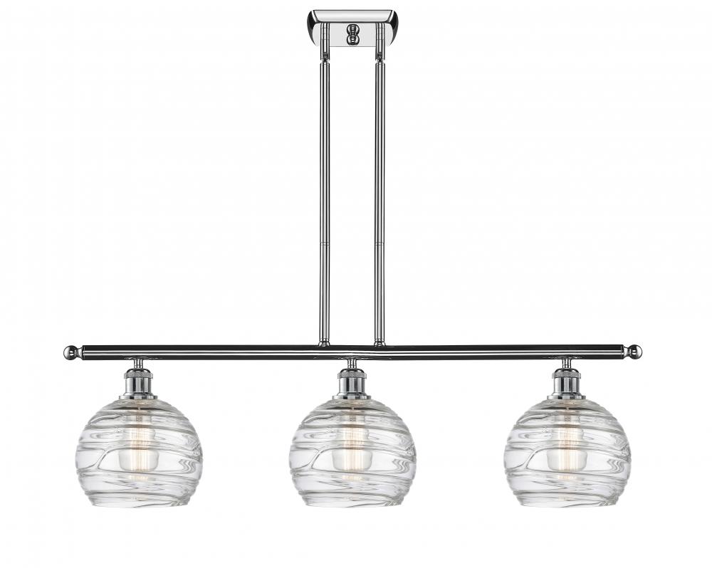 Athens Deco Swirl - 3 Light - 36 inch - Polished Chrome - Cord hung - Island Light