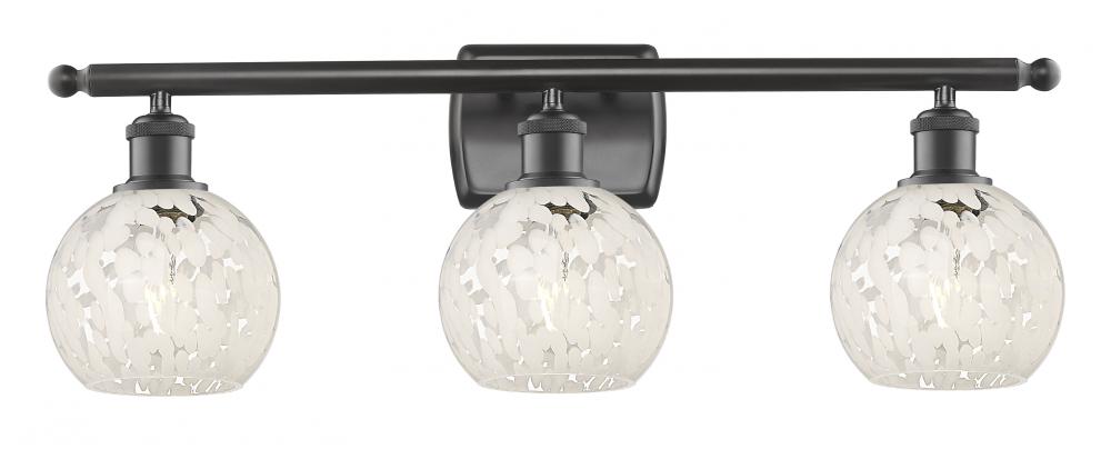 White Mouchette - 3 Light - 26 inch - Oil Rubbed Bronze - Bath Vanity Light