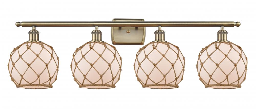 Farmhouse Rope - 4 Light - 38 inch - Antique Brass - Bath Vanity Light