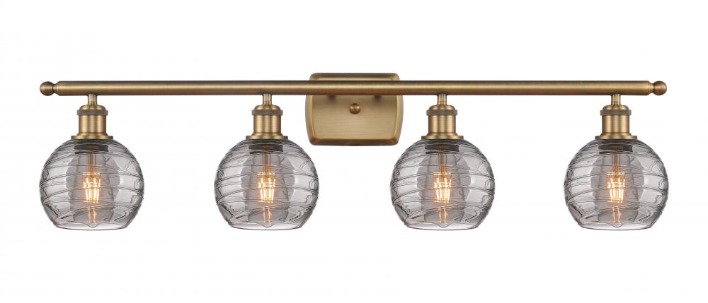 Athens Deco Swirl - 4 Light - 36 inch - Brushed Brass - Bath Vanity Light