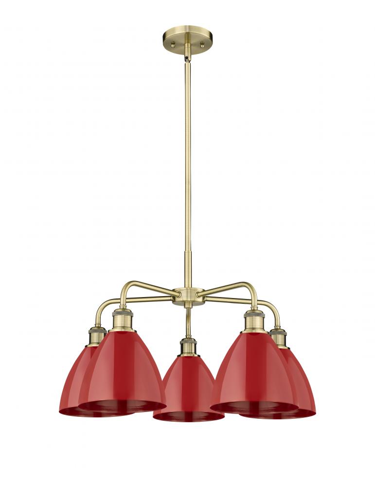 Plymouth - 5 Light - 26 inch - Antique Brass - Chandelier