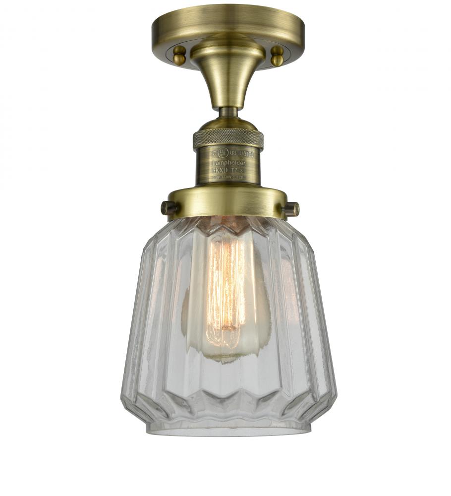 Chatham - 1 Light - 7 inch - Antique Brass - Semi-Flush Mount