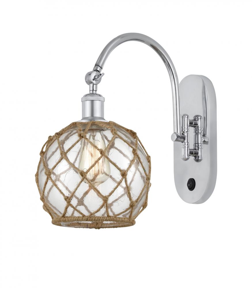 Farmhouse Rope - 1 Light - 8 inch - Polished Chrome - Sconce