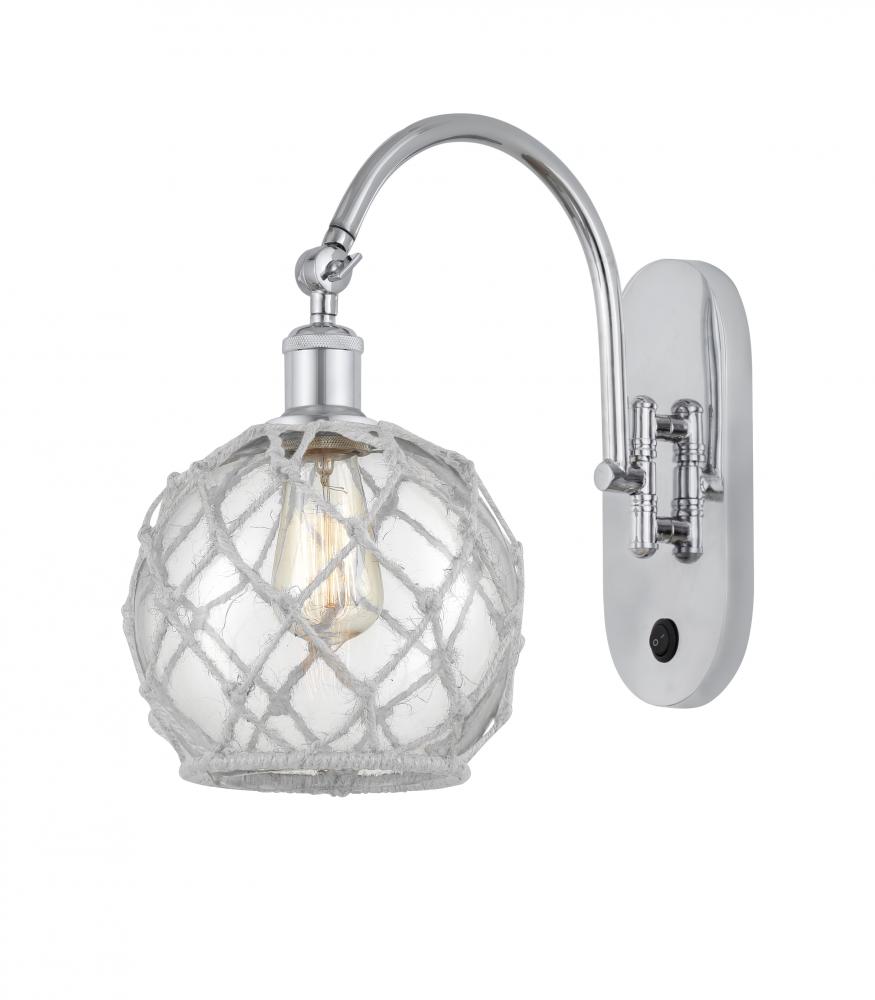 Farmhouse Rope - 1 Light - 8 inch - Polished Chrome - Sconce