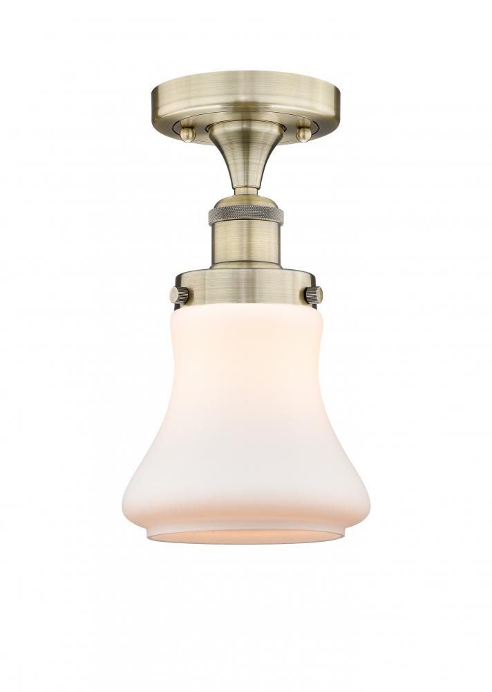 Bellmont - 1 Light - 6 inch - Antique Brass - Semi-Flush Mount