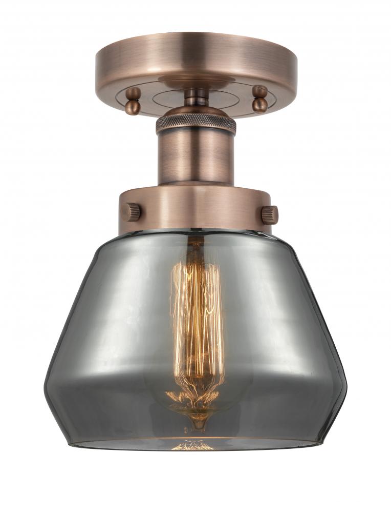 Fulton - 1 Light - 7 inch - Antique Copper - Semi-Flush Mount