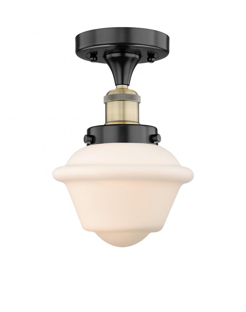 Oxford - 1 Light - 7 inch - Black Antique Brass - Semi-Flush Mount