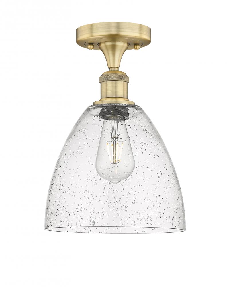 Bristol - 1 Light - 9 inch - Brushed Brass - Semi-Flush Mount