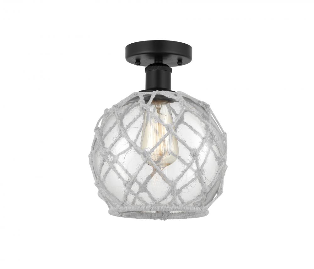 Farmhouse Rope - 1 Light - 8 inch - Matte Black - Semi-Flush Mount