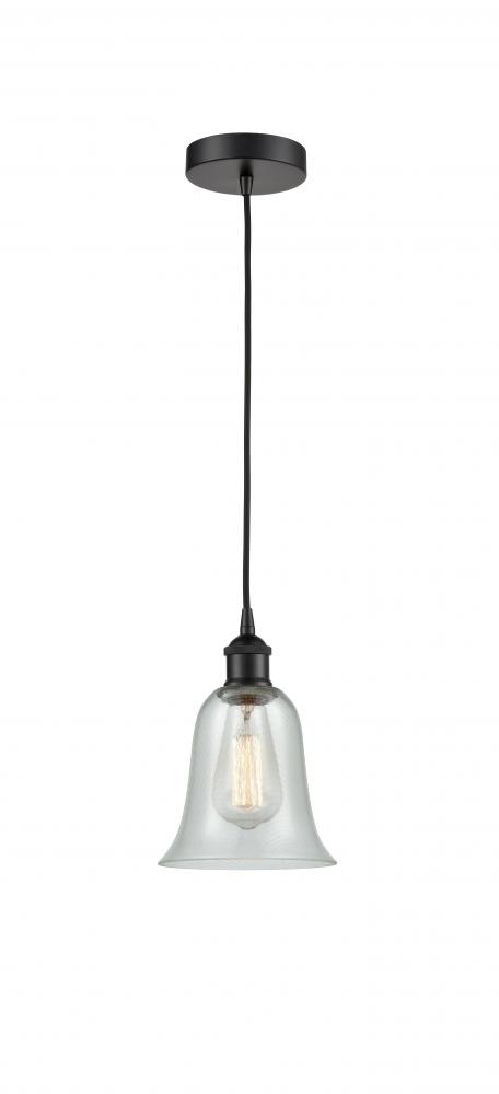 Hanover - 1 Light - 6 inch - Matte Black - Cord hung - Mini Pendant