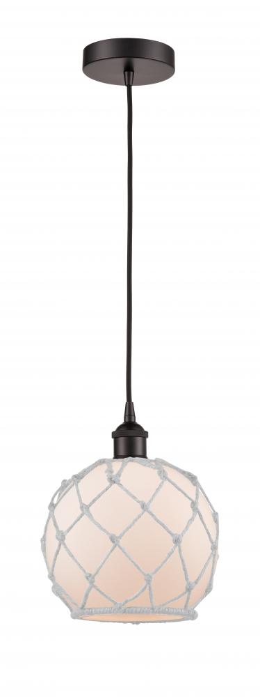 Farmhouse Rope - 1 Light - 8 inch - Oil Rubbed Bronze - Cord hung - Mini Pendant