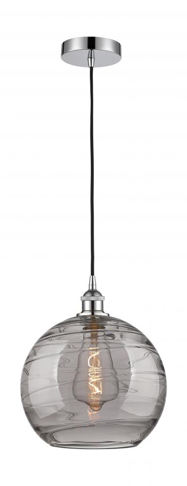 Athens Deco Swirl - 1 Light - 12 inch - Polished Chrome - Cord hung - Mini Pendant