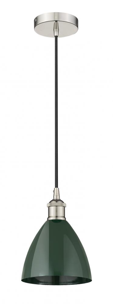 Plymouth - 1 Light - 8 inch - Polished Nickel - Cord hung - Mini Pendant