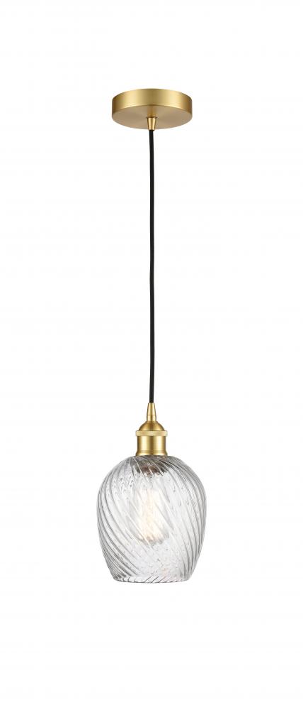 Salina - 1 Light - 6 inch - Satin Gold - Cord hung - Mini Pendant