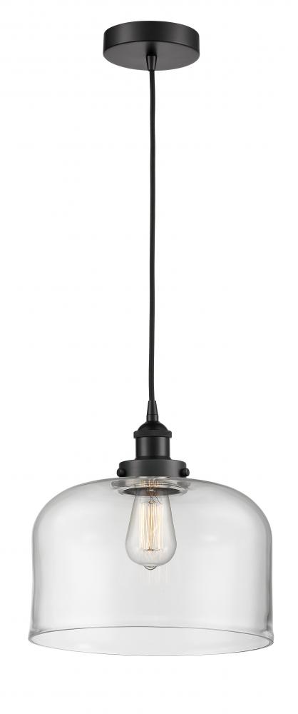 Bell - 1 Light - 12 inch - Matte Black - Cord hung - Mini Pendant