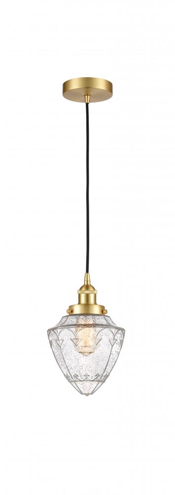 Bullet - 1 Light - 7 inch - Satin Gold - Cord hung - Mini Pendant