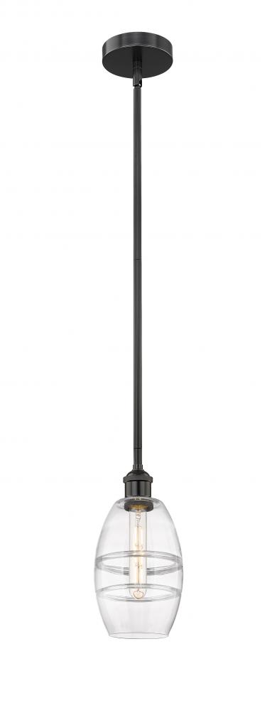 Vaz - 1 Light - 6 inch - Matte Black - Cord hung - Mini Pendant