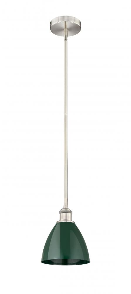 Plymouth - 1 Light - 8 inch - Brushed Satin Nickel - Cord hung - Mini Pendant