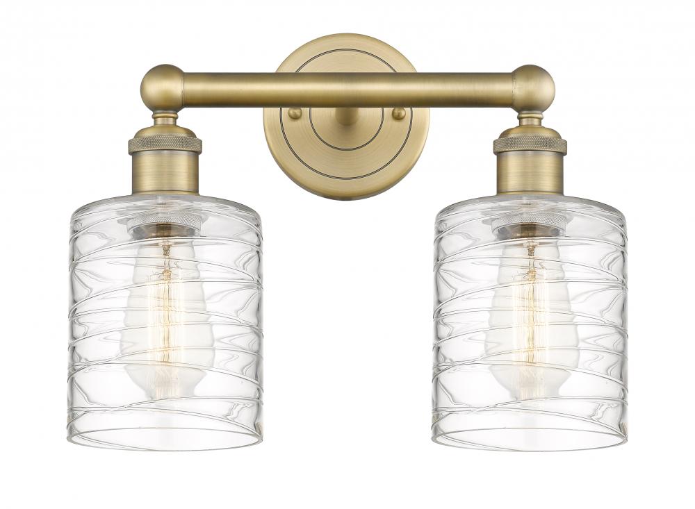 Cobbleskill - 2 Light - 14 inch - Brushed Brass - Bath Vanity Light