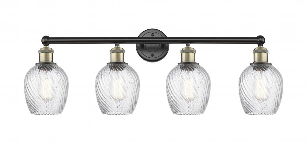 Salina - 4 Light - 33 inch - Black Antique Brass - Bath Vanity Light