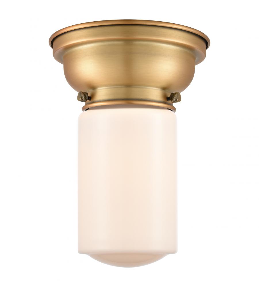 Dover - 1 Light - 6 inch - Brushed Brass - Flush Mount