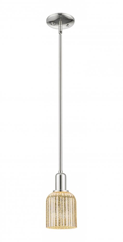 Bridal Veil - 1 Light - 6 inch - Polished Nickel - Mini Pendant