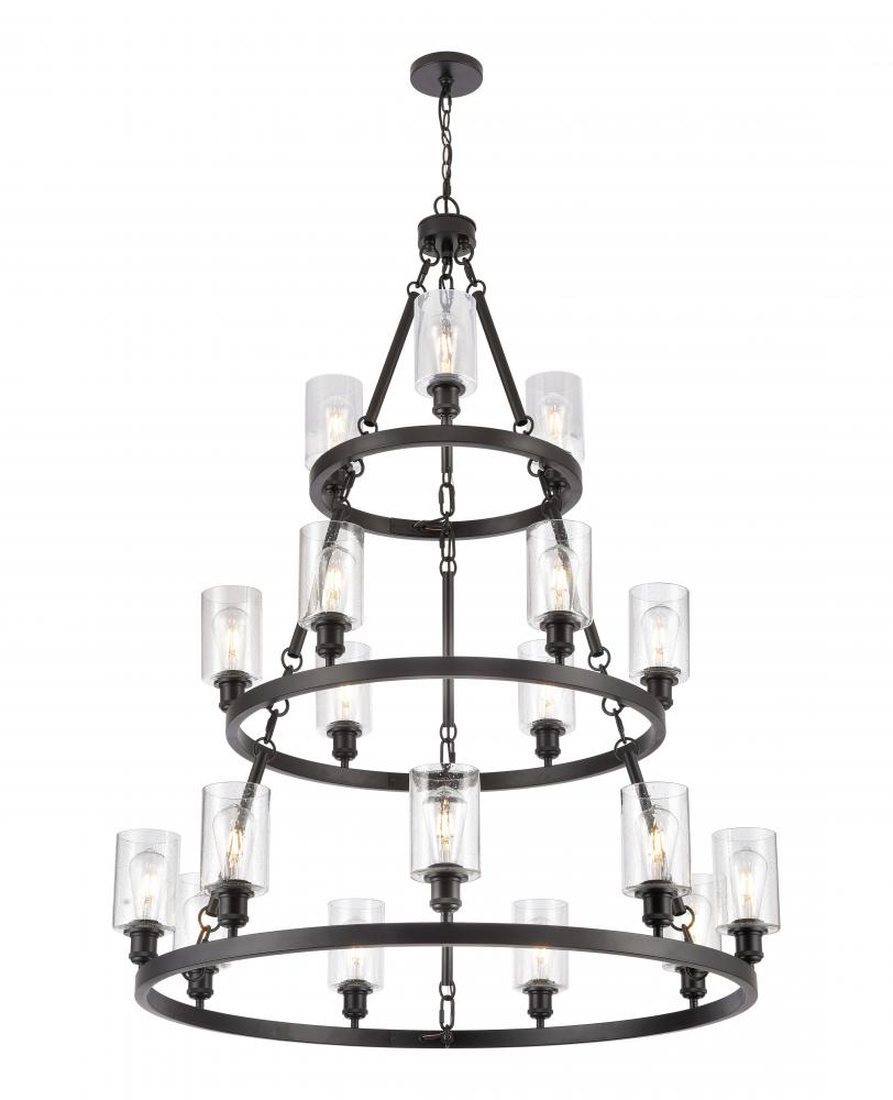 Clymer - 18 Light - 40 inch - Matte Black - Chain Hung - Chandelier