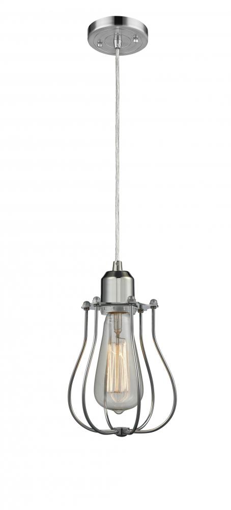 Muselet - 1 Light - 6 inch - Polished Chrome - Cord hung - Mini Pendant