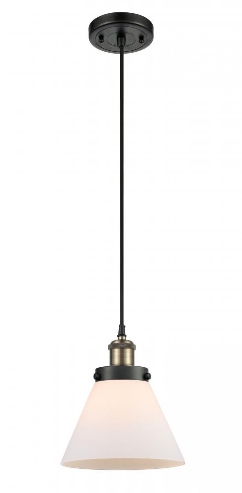 Cone - 1 Light - 8 inch - Black Antique Brass - Cord hung - Mini Pendant