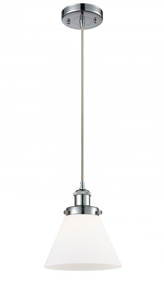 Cone - 1 Light - 8 inch - Polished Chrome - Cord hung - Mini Pendant