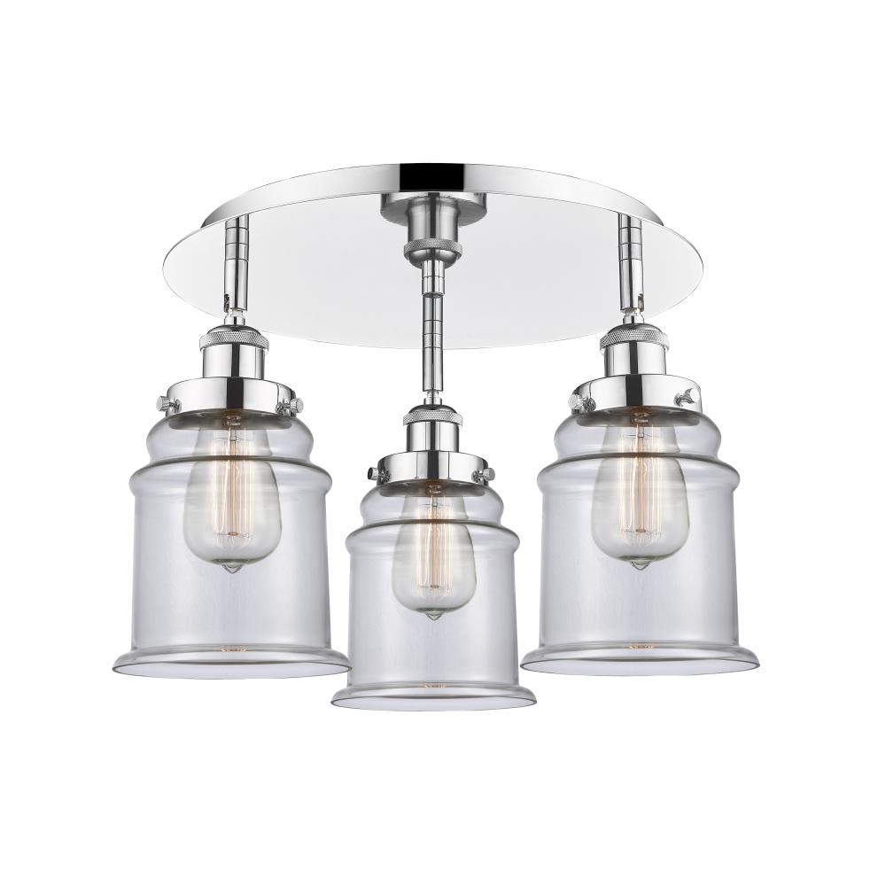 Canton - 3 Light - 18 inch - Polished Chrome - Flush Mount