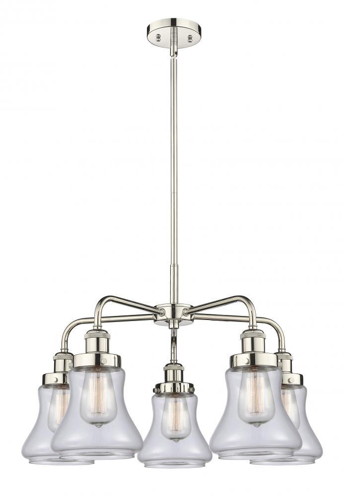 Bellmont - 5 Light - 25 inch - Polished Nickel - Chandelier