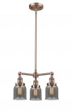 Innovations Lighting 207-AC-G53 - Bell - 3 Light - 19 inch - Antique Copper - Stem Hung - Chandelier