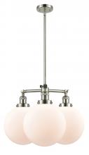 Innovations Lighting 207-PN-G201-10-LED - Beacon - 3 Light - 24 inch - Polished Nickel - Stem Hung - Chandelier