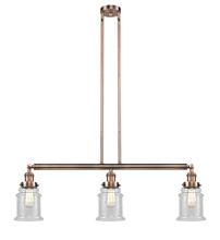 Innovations Lighting 213-AC-G184-LED - Canton - 3 Light - 39 inch - Antique Copper - Stem Hung - Island Light