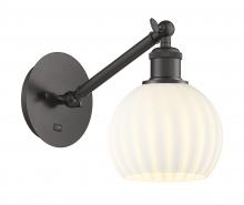 Innovations Lighting 317-1W-OB-G1217-6WV - White Venetian - 1 Light - 6 inch - Oil Rubbed Bronze - Sconce