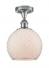 Innovations Lighting 516-1C-PC-G121-8CSN - Farmhouse Chicken Wire - 1 Light - 8 inch - Polished Chrome - Semi-Flush Mount