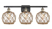 Innovations Lighting 516-3W-BAB-G122-8RB - Farmhouse Rope - 3 Light - 28 inch - Black Antique Brass - Bath Vanity Light