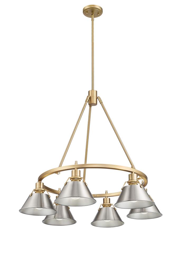 Orwell 6-Light Chandelier in Brushed Champagne Bronze with Pewter