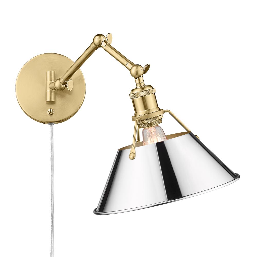 Orwell Articulating Wall Sconce in Brushed Champagne Bronze with Chrome