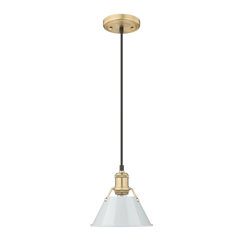 Orwell BCB Small Pendant - 7" in Brushed Champagne Bronze with Dusky Blue shade