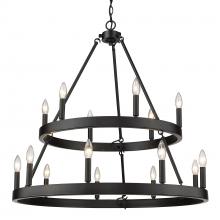 Golden 1017-69 BLK - Alastair 2 Tier 6+9 Light Chandelier in Matte Black