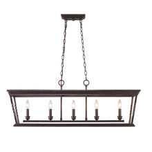 Golden 4214-LP EB - Davenport 5 Light Linear Pendant in Etruscan Bronze