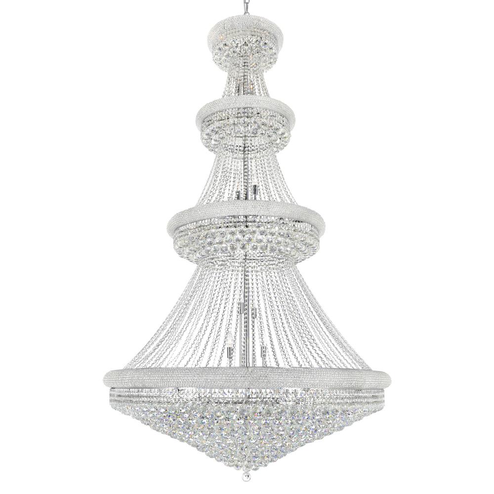 Empire 42 Light Down Chandelier With Chrome Finish