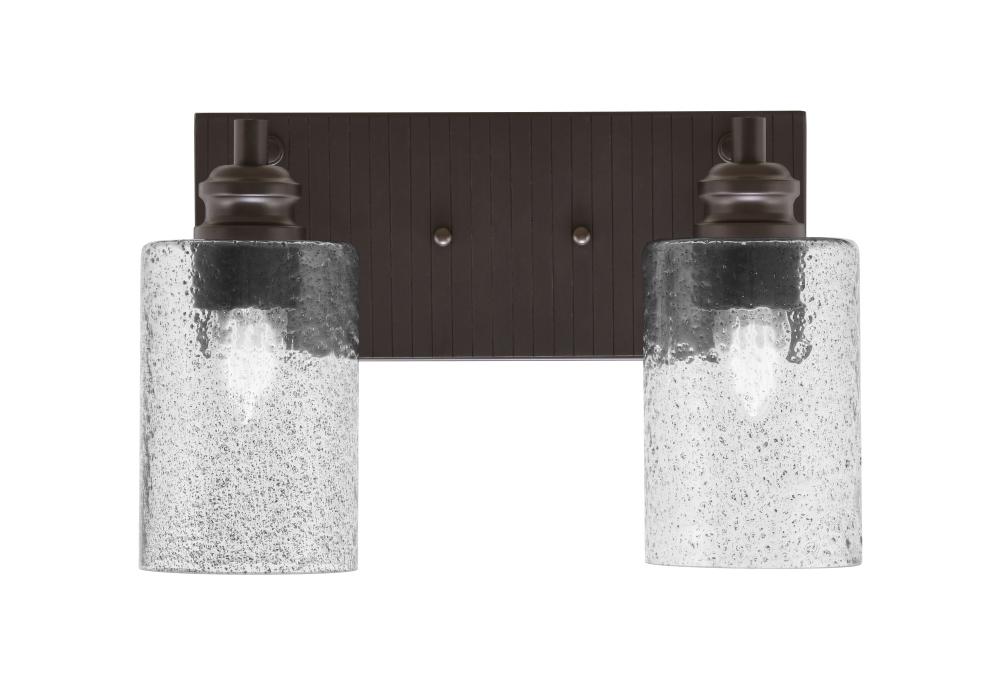 Edge 2 Light Bath Bar, Espresso Finish, 4" Smoke Bubble Glass