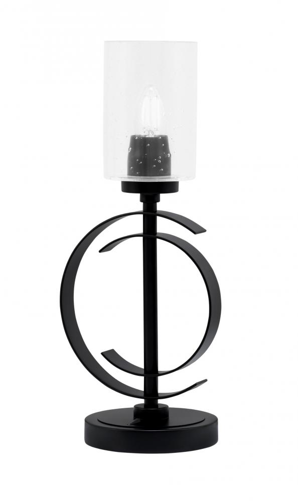 Accent Lamp, Matte Black Finish, 4" Clear Bubble Glass