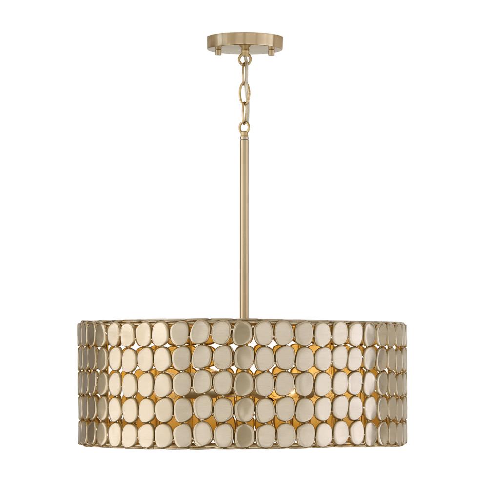 1-Light Medallion Pendant in Champagne Brass