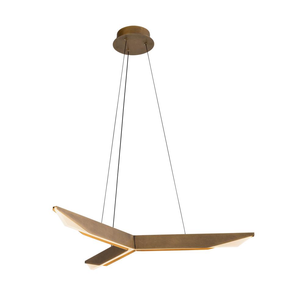 Tachi 31-in Vintage Brass LED Pendant